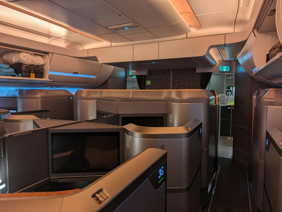 Premium airline cabin suites with private seat pods